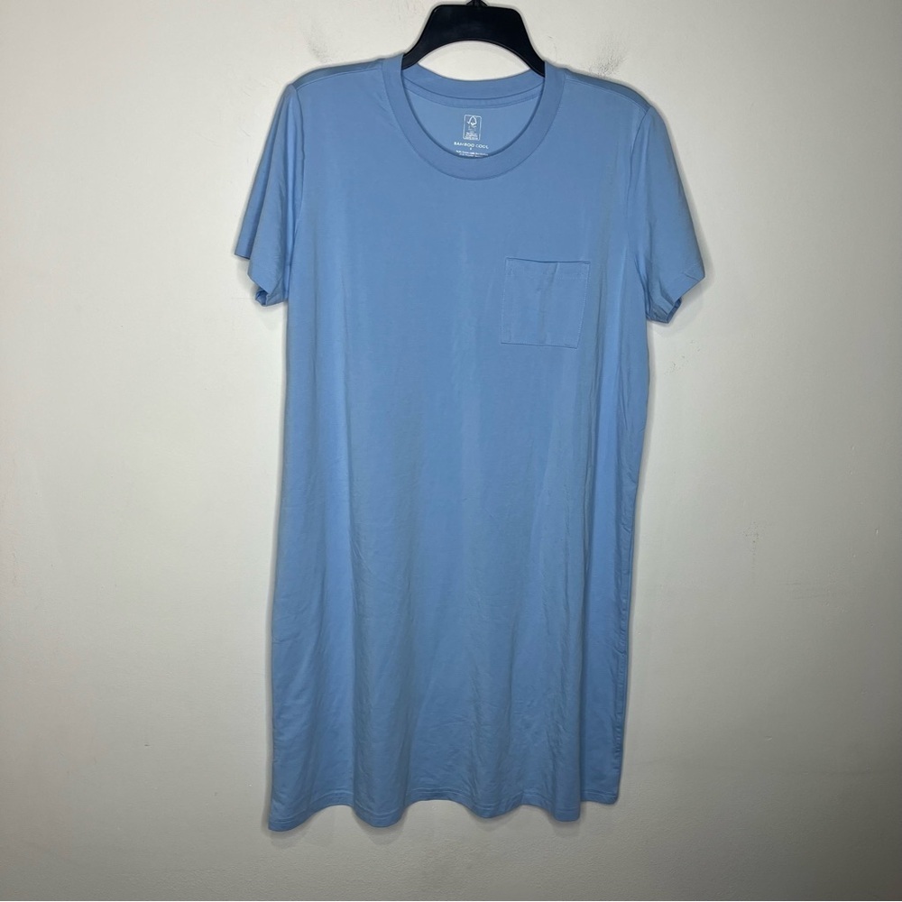 Bamboo Cool basic dress nightgown‎ light blue size small soft basic casual